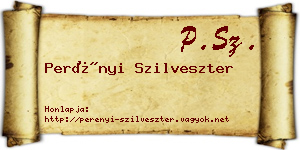 Perényi Szilveszter névjegykártya