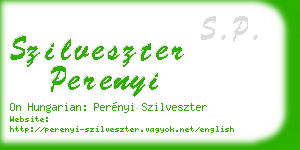 szilveszter perenyi business card
