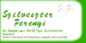 szilveszter perenyi business card